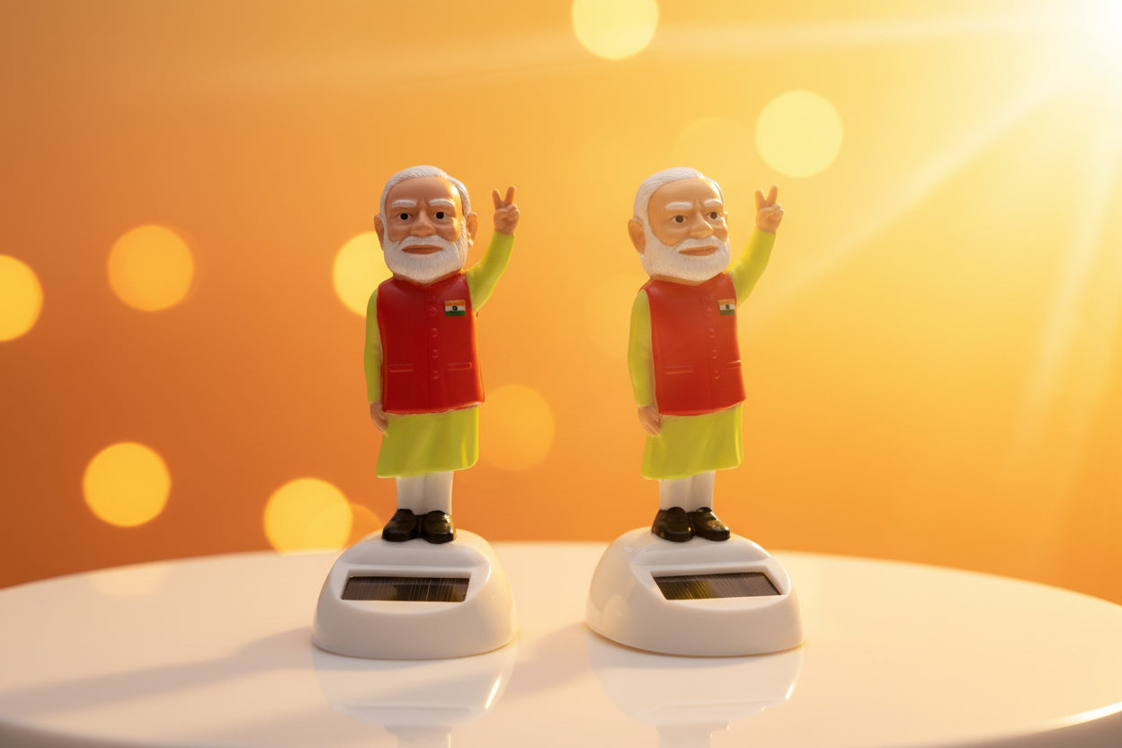 Solar Waving Modi Ji Statue (Pack of 2)